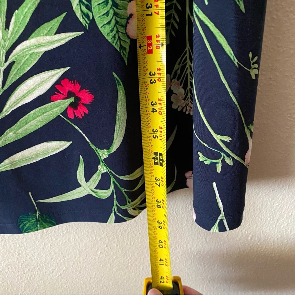 Tommy Hilfiger Floral Bell Sleeve Sky Captain Fern Blue Green Dress Size 16 - Picture 14 of 16